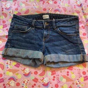 Blue denim shorts